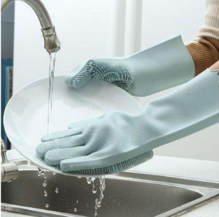 Silicone Dish Washing Kitchen Hand Gloves-Assh