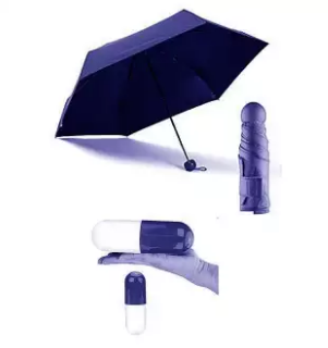 7" Mini Capsule Umbrella - Navy Blue, 3 image
