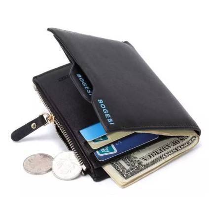 Bogesi Men PU Leather Short Slim Luxury Wallet