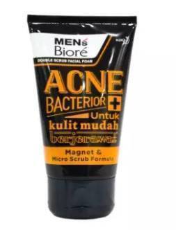 Mens Biore Facial Foam Acne Bacterior  Foam Face Wash for Men - 100g, 2 image