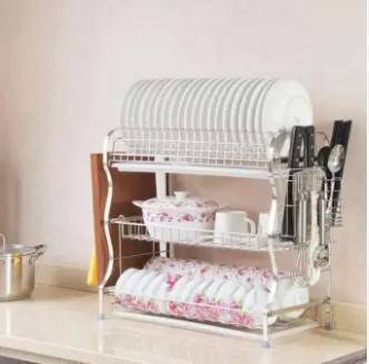 3 Layer Dish Drainer - Silver