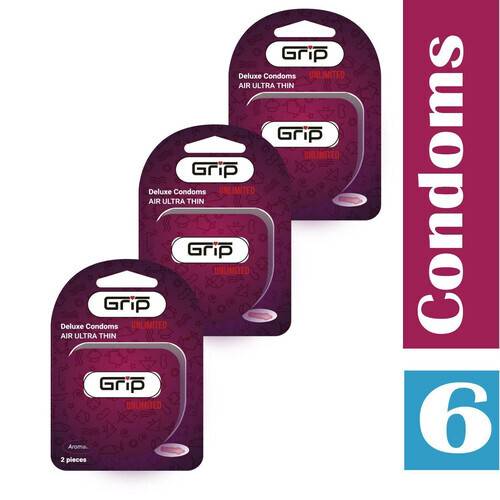 Grip Unlimited Air Ultra Thin Condom for Men (3 pack) (6psc)