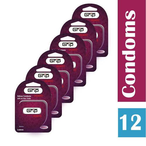 Grip Unlimited Air Ultra Thin Condom for Men (6 pack) (12 psc)