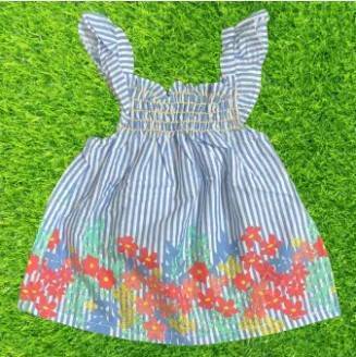 Sky Blue Cotton Frock for Baby Girls
