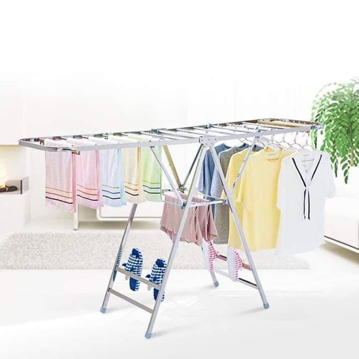Heavy Duty Stainless Steel Clothes Drying Rack - Silver