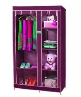 Wardrobe Clothes Storage Rack-Dark Purple