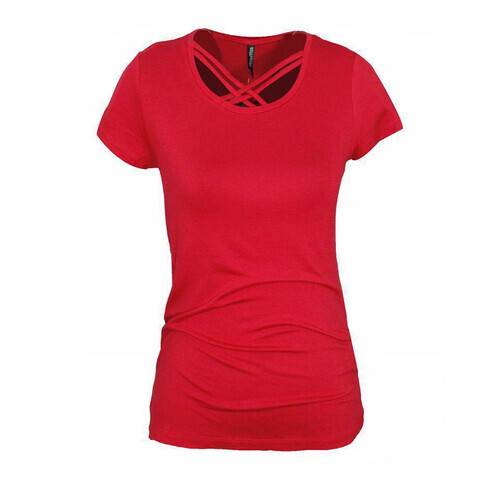 Red Solid Ladies Viscose Knit Tops