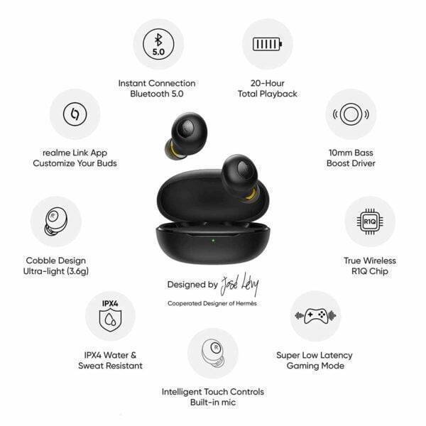 Realme Buds Q in-Ear True Wireless Earbuds (Black), 2 image