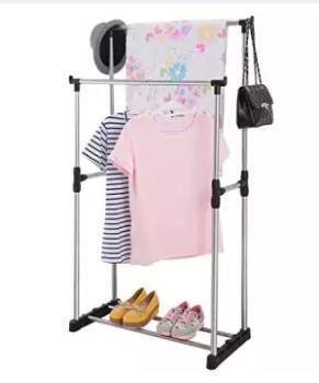 Stainless Steel Double Pole Cloth Rack, 2 image