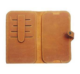 Deep Brown Leather Long Wallet For Men