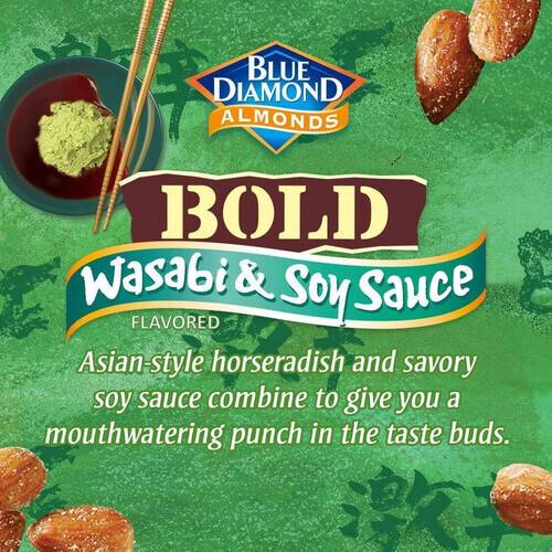 Blue Diamond Almonds Bold Wasabi & Soy Sauce 170gm, 5 image