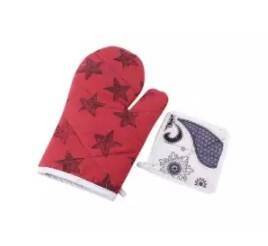 Oven Gloves - White and Red