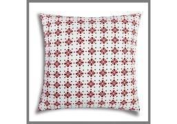 1pc White & Red Cushion Cover 20"x20"