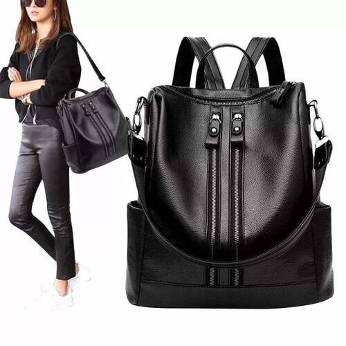 Women Leather Anti-Theft Backpack