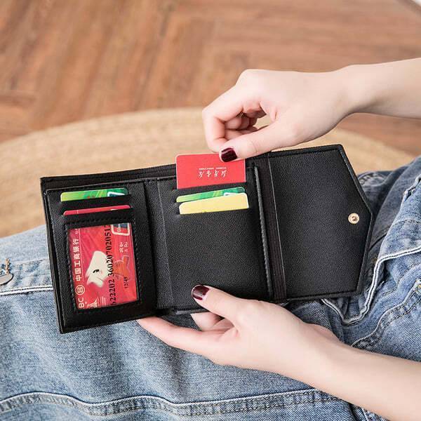 Women's Leather Simple Short Wallet, 2 image