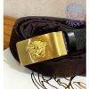 Black Luxurious Versace Genuine Leather Golden Buckles Belt, 2 image