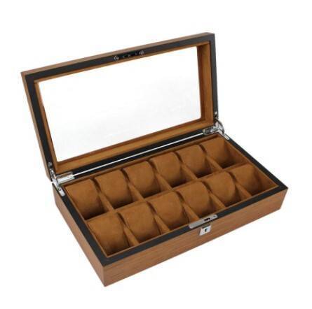 12 Slots Solid Wood Watch Box & Watch Case, 2 image
