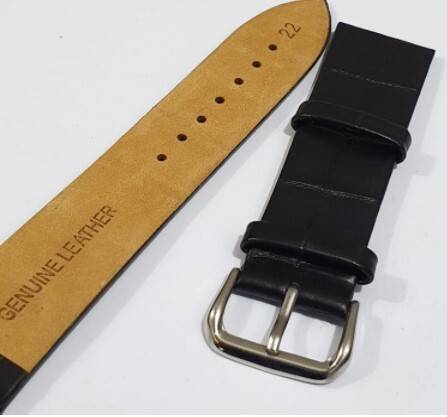 Black New Genuine Original Leather Watch Strap, 2 image