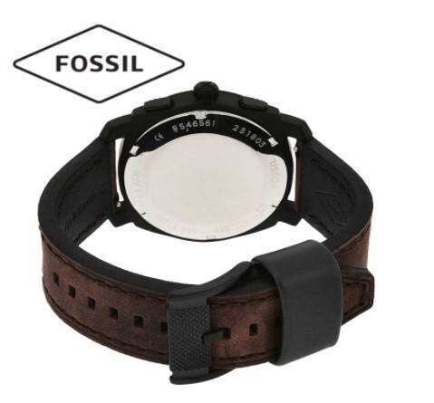FOSSIL Machine Chronograph Brown Dial Leather Band Mens Watch-FS4656, 3 image
