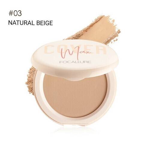 Focallure Covermax 2 Way Cake Face Powder #3- (Natural Beige)
