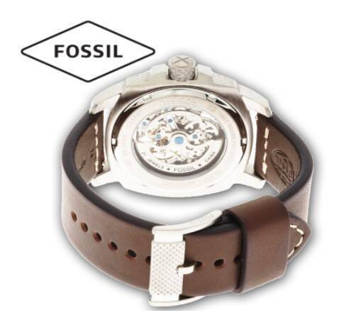 Fossil Modern Machine Automatic Cream Dial Leather Belt Mens Watch-ME3083, 3 image