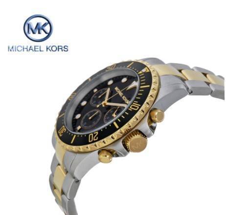 Michael Kors Everest Oversized Chronograph Black Dial Two-Tone Stainless Steel Mens Watch-MK8311, 2 image