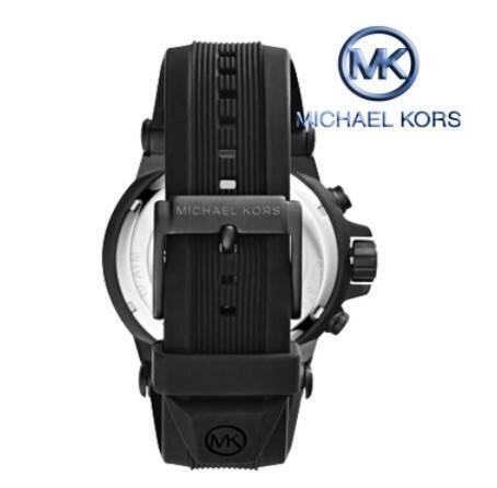 Michael Kors Dylan Chronograph Black Dial Black Silicone Belt Mens Watch-MK8152, 3 image
