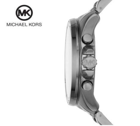 Michael Kors Brecken Chronograph Grey Dial Gunmetal Color Band Stainless Steel Mens Watch-MK8465, 2 image