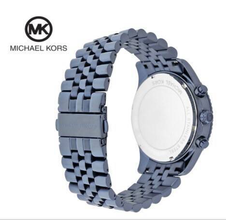 Michael Kors Lexington Chronograph Blue Dial Blue Band Stainless Steel Mens Watch-MK8480, 3 image