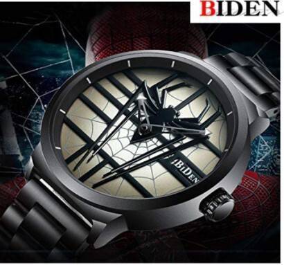 Biden 0063 Spider Man Limited Edition Multi Color Dial Black Band Stainless Steel Mens Watch, 2 image