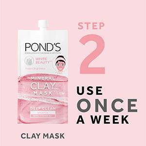 Pond's Mineral Clay Mask White Beauty Brighten Treatment 8g, 4 image