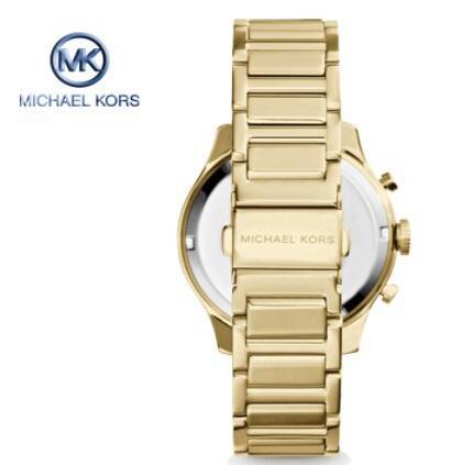 Michael Kors Bailey Chronograph Pink Dial Gold-Tone Band Ladies Watch-MK5909, 2 image