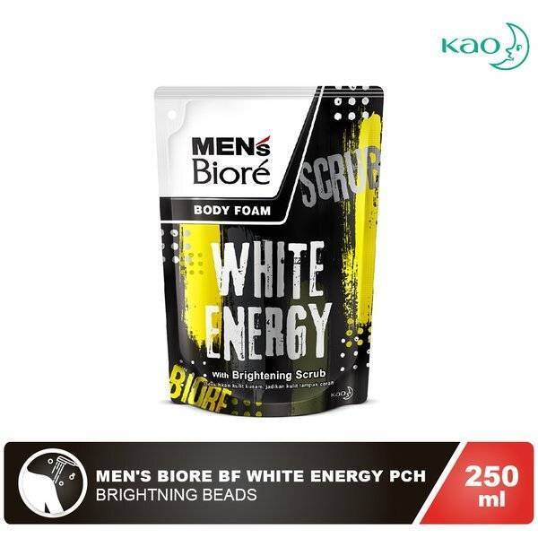 Mens Biore Shower  Gel - White Energy -250ml (Pouch)