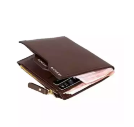Artificial Leather Bangle Wallet Money Bag Bogesi - Chocolate, 3 image