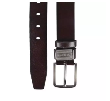 Dark Chocolate Artificial Leather Belt For Men, 3 image