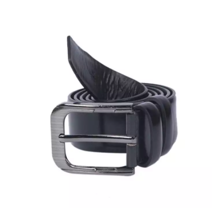 Black Artificial Leather Belt For Men
