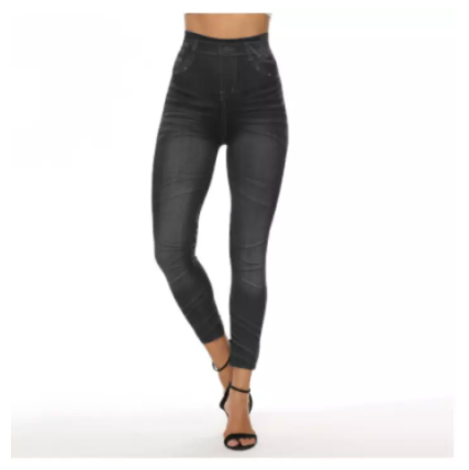 Black China Ladies Leggings Fashion Fitness Jeans Pant, 2 image