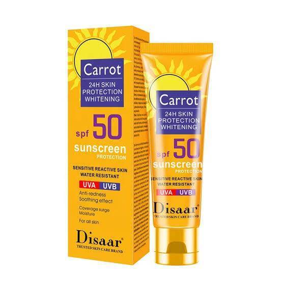 Disaar Brand 24 hours Carrot Skin Protection Whitening SPF 50 Sunscreen Lotion 50gm