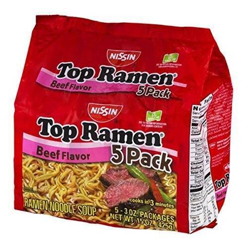 Nissin Ramen Top Ramen Beef-5 pcs Packet