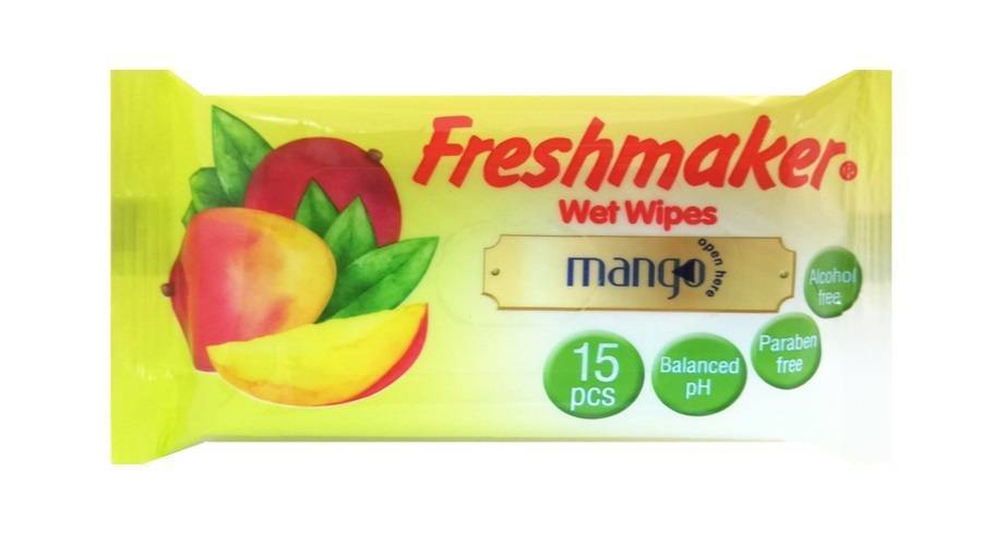 Fresh Maker Wet Wipes Mango Flavour 15 Pcs