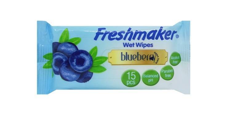 Fresh Maker Wet Wipes Blueberry Flavour 15 Pcs