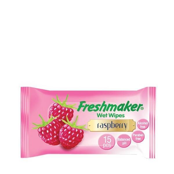 Fresh Maker Wet Wipes Raspberry Flavour 15 Pcs
