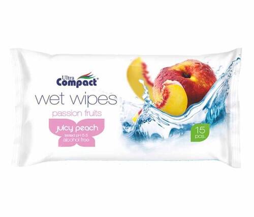 Ultra ComPact Wet Wipes 15pcs Juicy Peach Flavour