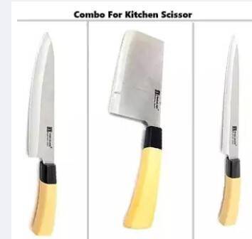 3 Pcs Kitchen Knife Combo - Silver