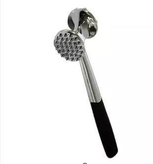 Double-Sided Meat Hammer With Non Slip Handle - Silver and Black, 3 image