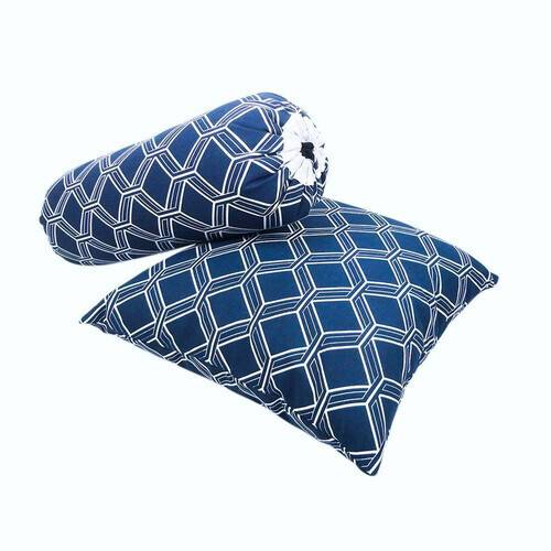 Decorative Cotton Cushion Cover- Navy Blue (18"x18") Buy 1 Get 1 Free, 2 image