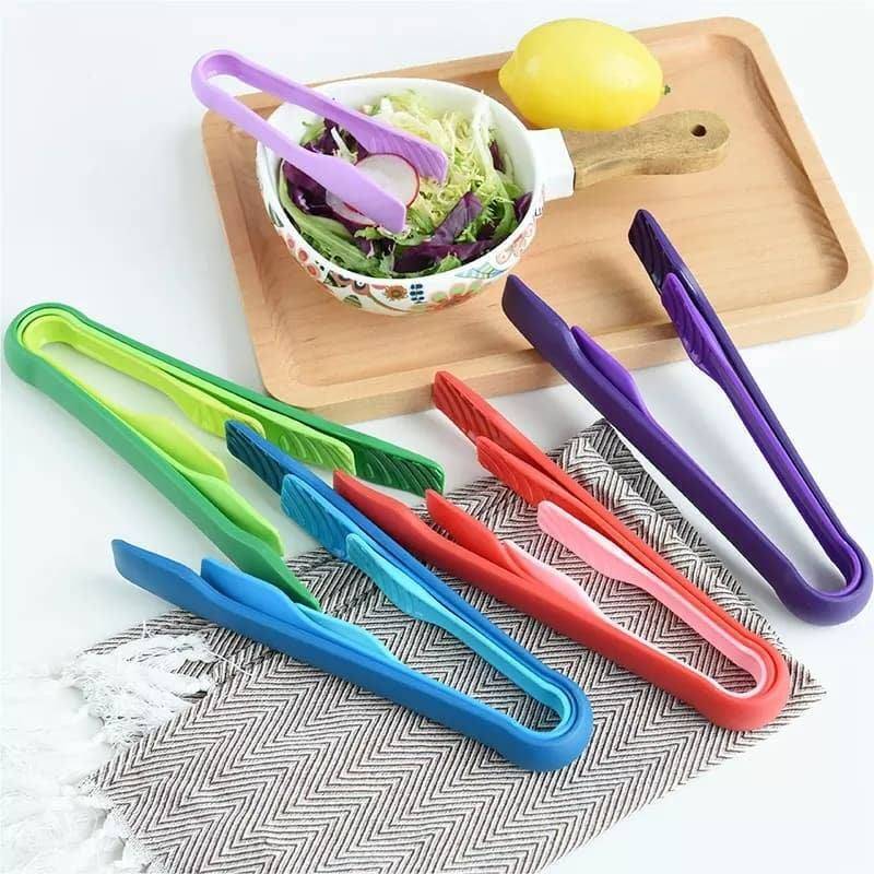 3Pcs/Set Silicone Food Tong Plastic Kitchen Tongs Silicone Non-slip Cooking Clip Clamp