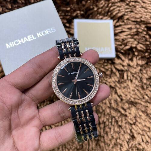 Michael Kors Womens Pyper Black Leather Strap Watch 38mm  Macys