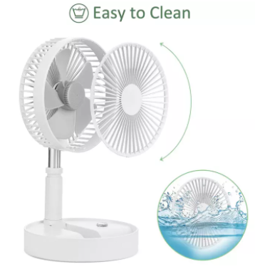 Portable Standing Fan with Remote Controller,Foldaway Floor Fan, Telescopic Pedestal Fans for Personal Bedroom Office, 5 image