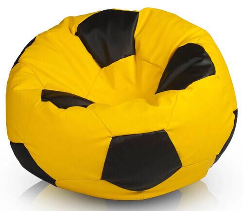 Football Bean Bag Chair_XXl_Yellow & Black Combined